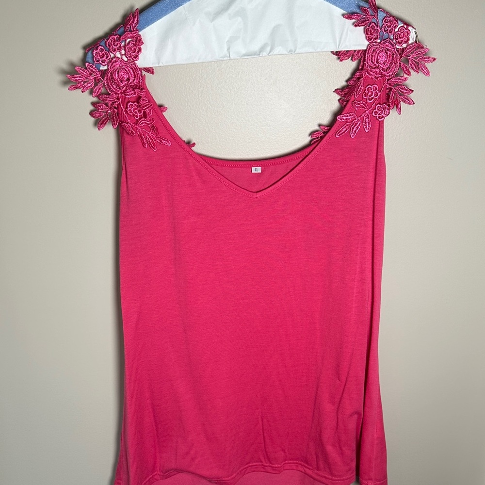 Elegant Pink Floral Embellished Women's Top